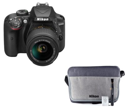 NIKON D3400 DSLR Camera with 18-55 mm f/3.5-5.6 Lens & Accessory Bundle NIKON D3400 DSLR Camera with 18-55 mm f/3.5-5.6 Lens & Accessory Bundle